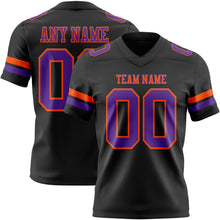 Laden Sie das Bild in den Galerie-Viewer, Custom Black Purple-Orange Authentic Football Jersey