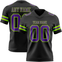 Laden Sie das Bild in den Galerie-Viewer, Custom Black Purple-Neon Green Authentic Football Jersey