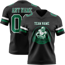 Laden Sie das Bild in den Galerie-Viewer, Custom Black Kelly Green-White Authentic Football Jersey