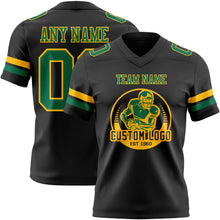 Laden Sie das Bild in den Galerie-Viewer, Custom Black Kelly Green-Gold Authentic Football Jersey