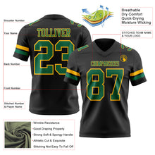Laden Sie das Bild in den Galerie-Viewer, Custom Black Kelly Green-Gold Authentic Football Jersey