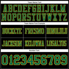 Laden Sie das Bild in den Galerie-Viewer, Custom Black Kelly Green-Gold Authentic Football Jersey
