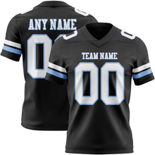 Load image into Gallery viewer, Custom Black White-Light Blue Authentic Football Jersey