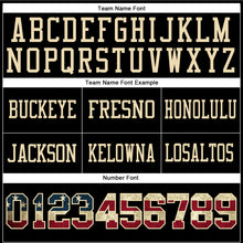 Laden Sie das Bild in den Galerie-Viewer, Custom Black Vintage USA Flag-Cream Authentic Football Jersey