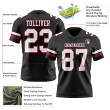 Load image into Gallery viewer, Custom Black White-Cardinal Authentic Football Jersey
