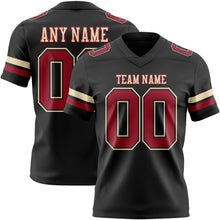 Load image into Gallery viewer, Custom Black Cardinal-Cream Authentic Football Jersey
