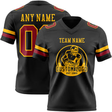 Load image into Gallery viewer, Custom Black Cardinal-Gold Authentic Football Jersey