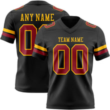 Load image into Gallery viewer, Custom Black Cardinal-Gold Authentic Football Jersey