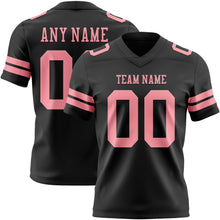 Load image into Gallery viewer, Custom Black Medium Pink Authentic Football Jersey
