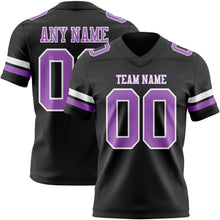 Laden Sie das Bild in den Galerie-Viewer, Custom Black Medium Purple-White Authentic Football Jersey