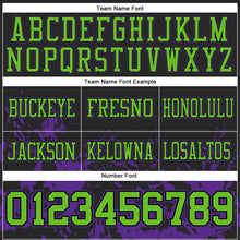 Загрузить изображение в средство просмотра галереи, Custom Black Neon Green-Purple 3D Pattern Splash Authentic Football Jersey