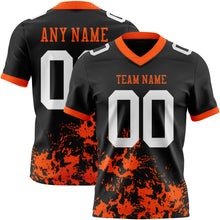 Загрузить изображение в средство просмотра галереи, Custom Black White-Orange 3D Pattern Splash Authentic Football Jersey