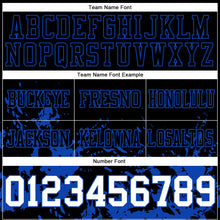 Load image into Gallery viewer, Custom Black White-Thunder Blue 3D Pattern Splash Authentic Football Jersey