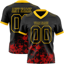 Загрузить изображение в средство просмотра галереи, Custom Black Red-Yellow 3D Pattern Splash Authentic Football Jersey