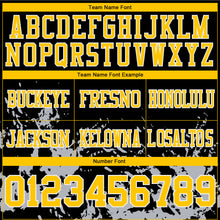 Laden Sie das Bild in den Galerie-Viewer, Custom Black Yellow Steel Gray-White 3D Pattern Splash Authentic Football Jersey