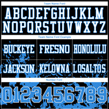 Charger l'image dans la galerie, Custom Black Powder Blue-White 3D Pattern Splash Authentic Football Jersey