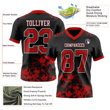 Загрузить изображение в средство просмотра галереи, Custom Black Red-White 3D Pattern Splash Authentic Football Jersey