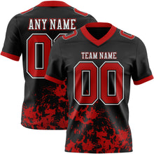 Загрузить изображение в средство просмотра галереи, Custom Black Red-White 3D Pattern Splash Authentic Football Jersey