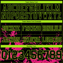Загрузить изображение в средство просмотра галереи, Custom Black Hot Pink-Neon Green 3D Pattern Splash Authentic Football Jersey
