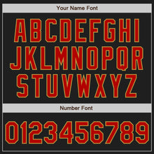 Load image into Gallery viewer, Custom Black Red-Old Gold Authentic Baseball Jersey