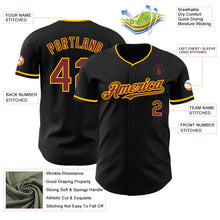 Load image into Gallery viewer, Custom Black Burgundy-Gold Authentic Baseball Jersey