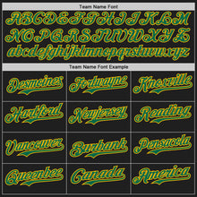 Load image into Gallery viewer, Custom Black Kelly Green-Gold Authentic Baseball Jersey