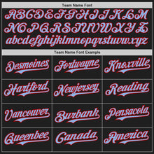 Load image into Gallery viewer, Custom Black Light Blue-Red Authentic Baseball Jersey