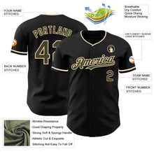 Load image into Gallery viewer, Custom Black Olive-Cream Authentic Baseball Jersey
