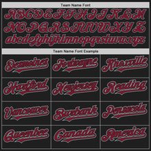 Load image into Gallery viewer, Custom Black Crimson-Gray Authentic Baseball Jersey