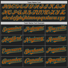 Load image into Gallery viewer, Custom Black Teal-Texas Orange Authentic Baseball Jersey