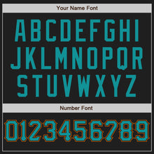 Load image into Gallery viewer, Custom Black Teal-Texas Orange Authentic Baseball Jersey