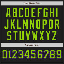 Load image into Gallery viewer, Custom Black Neon Green-Purple Authentic Baseball Jersey