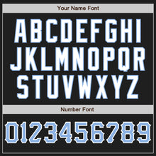 Load image into Gallery viewer, Custom Black Light Blue-White Authentic Baseball Jersey