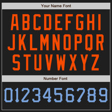 Load image into Gallery viewer, Custom Black Powder Blue-Orange Authentic Baseball Jersey