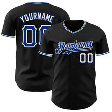 Load image into Gallery viewer, Custom Black Royal-White Authentic Baseball Jersey