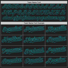 Load image into Gallery viewer, Custom Black Teal Authentic Baseball Jersey