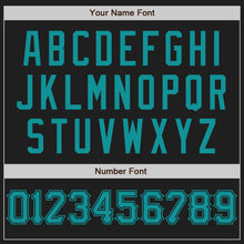 Load image into Gallery viewer, Custom Black Teal Authentic Baseball Jersey