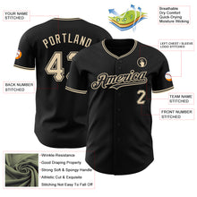 Load image into Gallery viewer, Custom Black City Cream Authentic Baseball Jersey