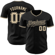 Load image into Gallery viewer, Custom Black City Cream Authentic Baseball Jersey