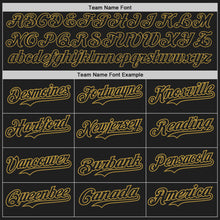 Load image into Gallery viewer, Custom Black Old Gold Authentic Baseball Jersey