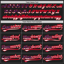 Charger l'image dans la galerie, Custom Stitched Black USA Flag-Red Baseball Pullover Sweatshirt Hoodie