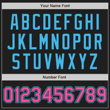 Laden Sie das Bild in den Galerie-Viewer, Custom Stitched Black Pink-Sky Blue Baseball Pullover Sweatshirt Hoodie