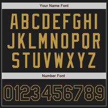 Laden Sie das Bild in den Galerie-Viewer, Custom Stitched Black Old Gold Baseball Pullover Sweatshirt Hoodie