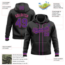 Загрузить изображение в средство просмотра галереи, Custom Stitched Black Purple-Pink Baseball Pullover Sweatshirt Hoodie
