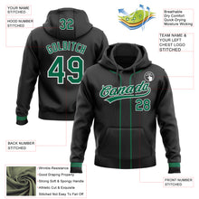Load image into Gallery viewer, Custom Stitched Black Kelly Green-White Baseball Pullover Sweatshirt Hoodie