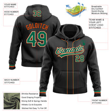 Загрузить изображение в средство просмотра галереи, Custom Stitched Black Kelly Green Orange-White Baseball Pullover Sweatshirt Hoodie