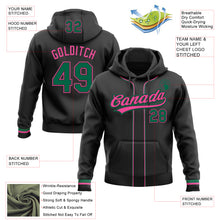 Загрузить изображение в средство просмотра галереи, Custom Stitched Black Kelly Green-Pink Baseball Pullover Sweatshirt Hoodie