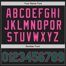 Загрузить изображение в средство просмотра галереи, Custom Stitched Black Kelly Green-Pink Baseball Pullover Sweatshirt Hoodie