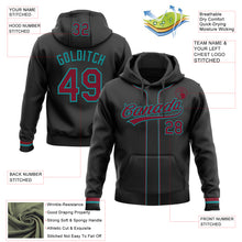 Load image into Gallery viewer, Custom Stitched Black Crimson-Teal Baseball Pullover Sweatshirt Hoodie