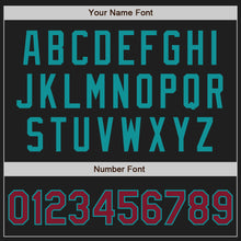 Load image into Gallery viewer, Custom Stitched Black Crimson-Teal Baseball Pullover Sweatshirt Hoodie